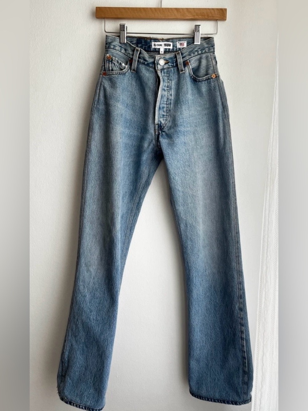 RE/DONE x Levi’s High Rise Straight Leg Jeans 23 Vintage Wash Made in USA